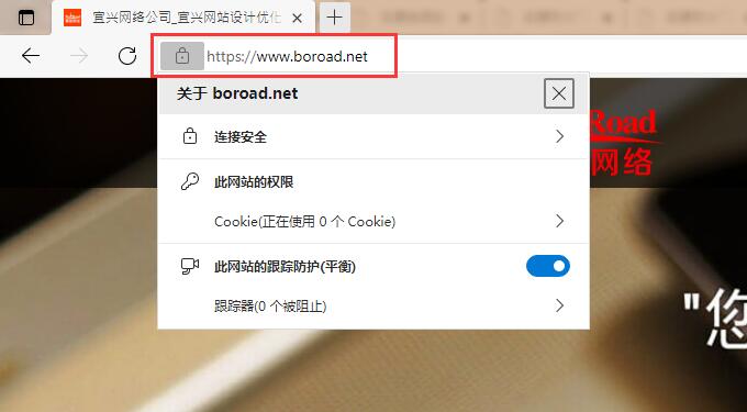 Microsoft Edge瀏覽器顯示https效果